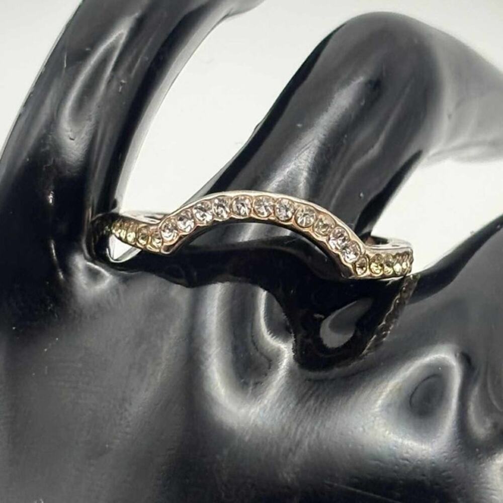 Rose Gold Crystal Wave Ring